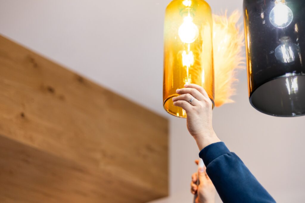 Cleaning a light fixture